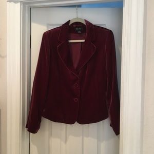 Velvet Crop 2-Button Blazer Jacket